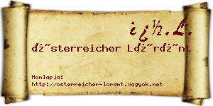 Österreicher Lóránt névjegykártya