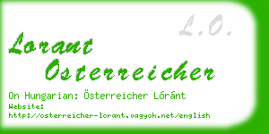 lorant osterreicher business card