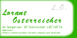 lorant osterreicher business card